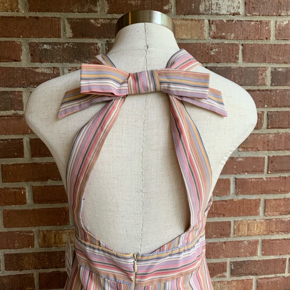 Gypsies & Moondust Striped Halter Dress Juniors 7 - Picture 4 of 9
